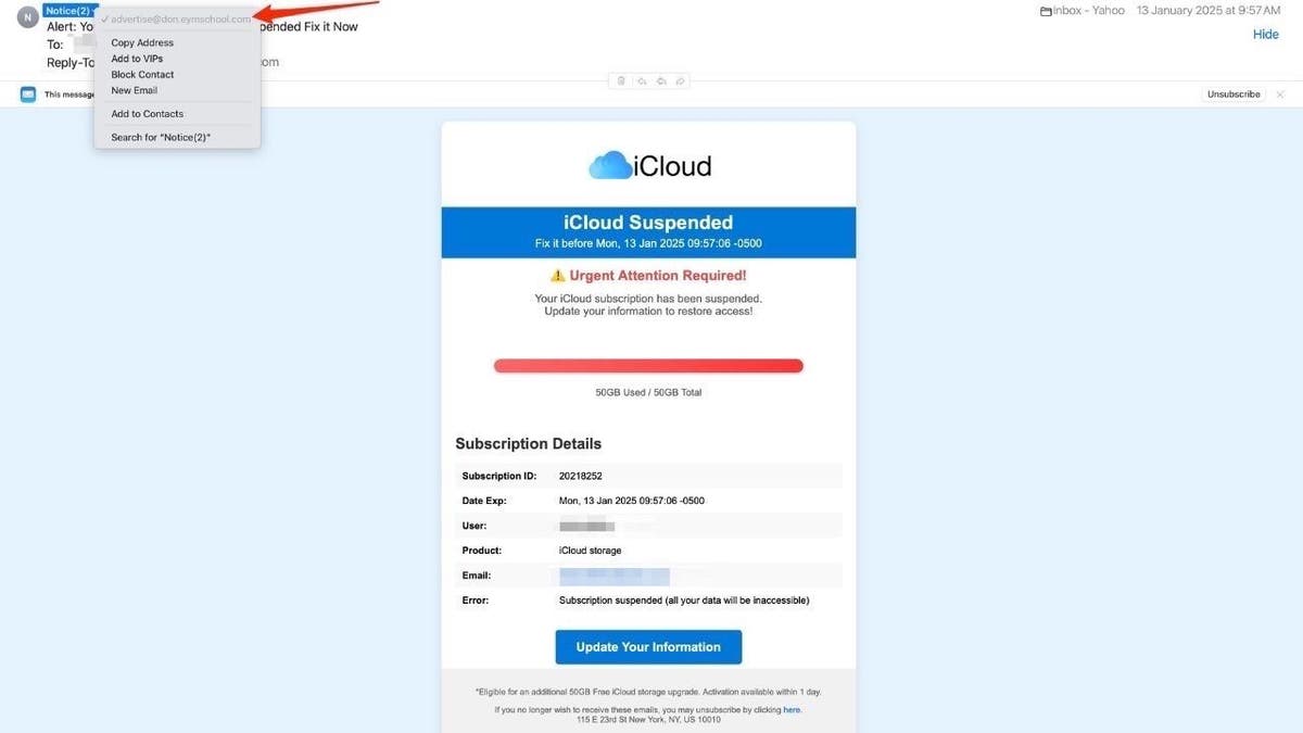 Don't fall for that sneaky iCloud storage alert in your inbox