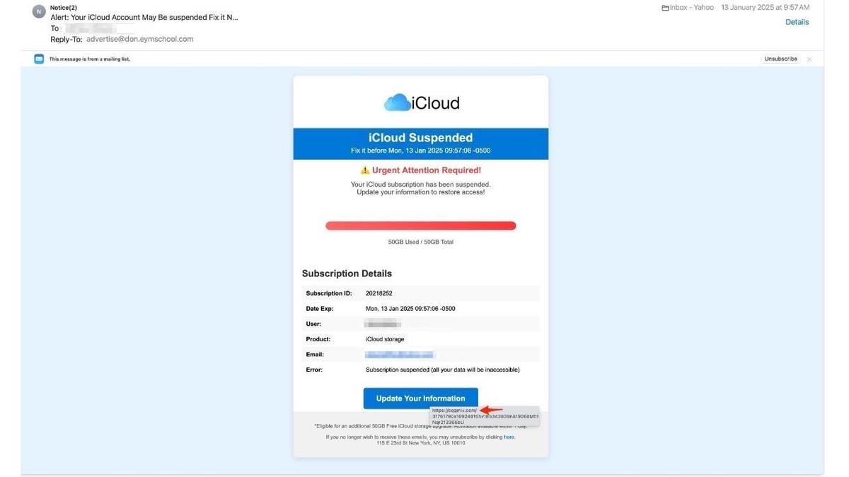 Don't fall for that sneaky iCloud storage alert in your inbox