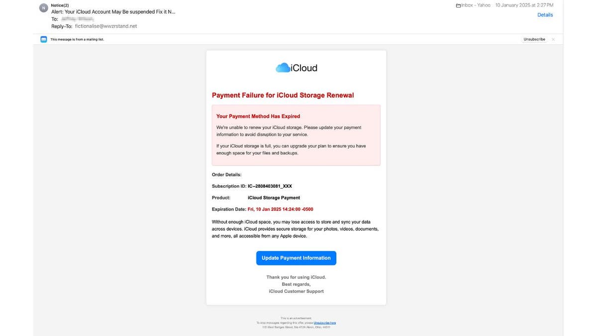 Don't fall for that sneaky iCloud storage alert in your inbox