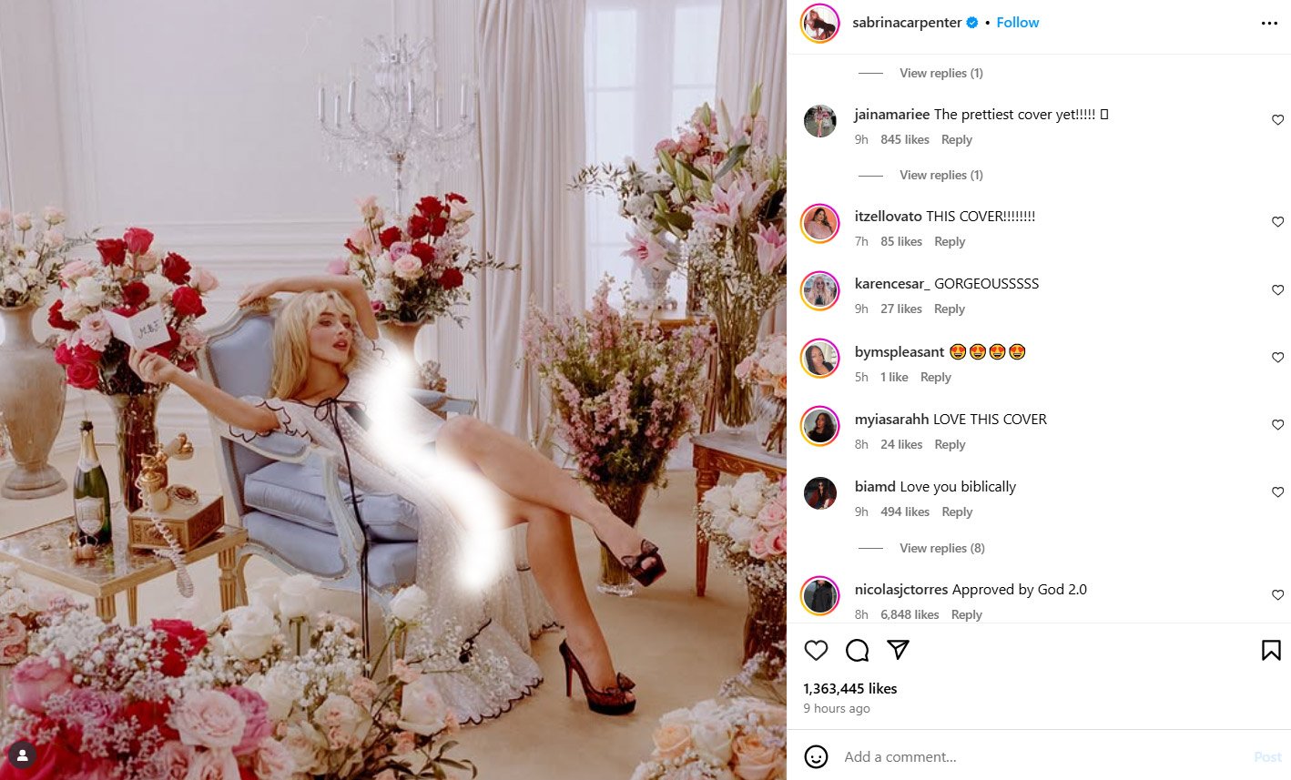 Sabrina Carpenter excites fans with new special edition cover for album