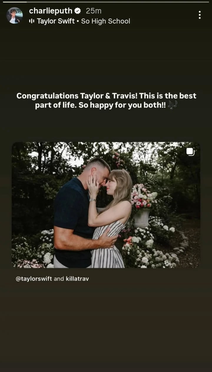 Charlie Puth congratulates Taylor Swift with touch of personal experience
