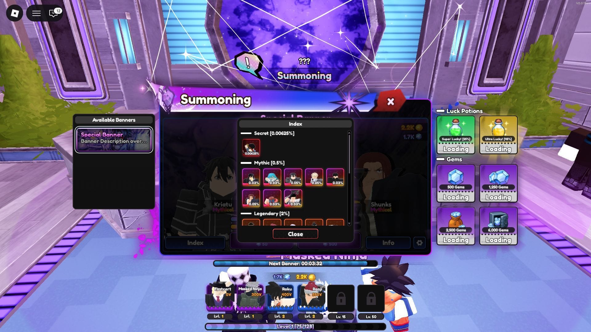 Jinoo is available from the Special Summon banner (Image via Roblox)